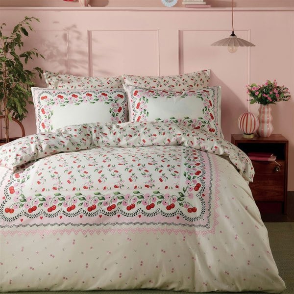 Cath Kidston Cherry Picked Pink-Cream Duvet Cover Set
