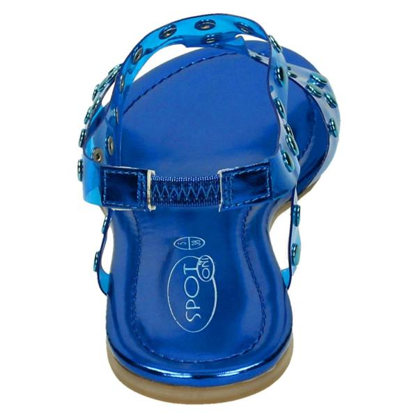 Spot On Ladies Spot On Flat Studded Jelly Sandal