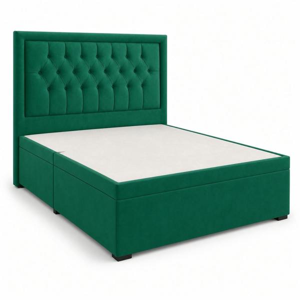 Great British Beds Princess Divan Ottoman Bed - Green Plush