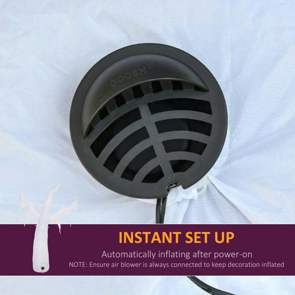 Inflatable ghost air blower with circular grille and attached hose