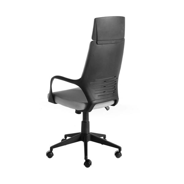 Angel Cerdá Office swivel chair light grey fabric and black pvc 4076