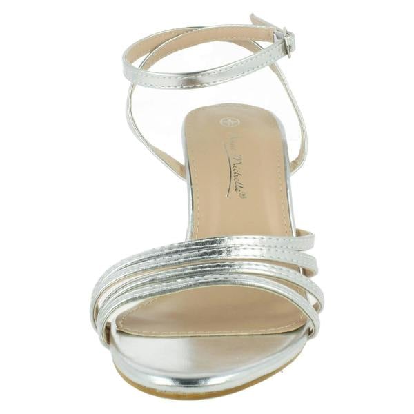 Anne Michelle Ladies Anne Michelle Mid Heel Wide Fit Party Sandals F12112