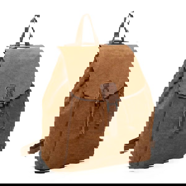 Kitise Trendy Faux Suede Drawsting Spacious Travel Backpack