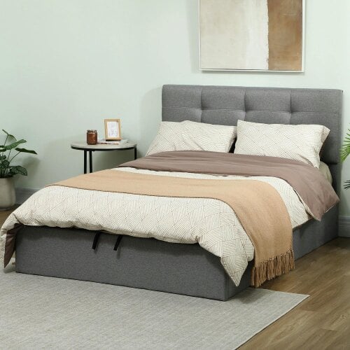 Wyld Haus Vivafa 5FT King Ottoman Bed with Gas Lift Storage Grey