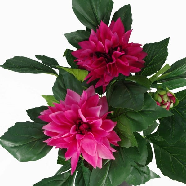 Leaf 50cm Artificial Dhalia Plant Pink