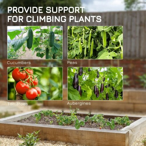 Bobobiy Garden Cucumber Trellis for Climbing Plants, DIY Adjustable Cucumber Support Frame for Raised Bed, Green