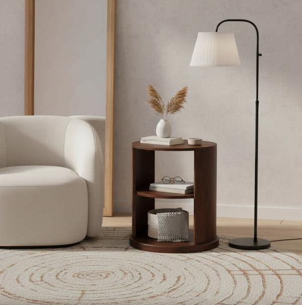 Artisan Furniture Artisan Solid Wood Ventura Side Table, 2 shelf