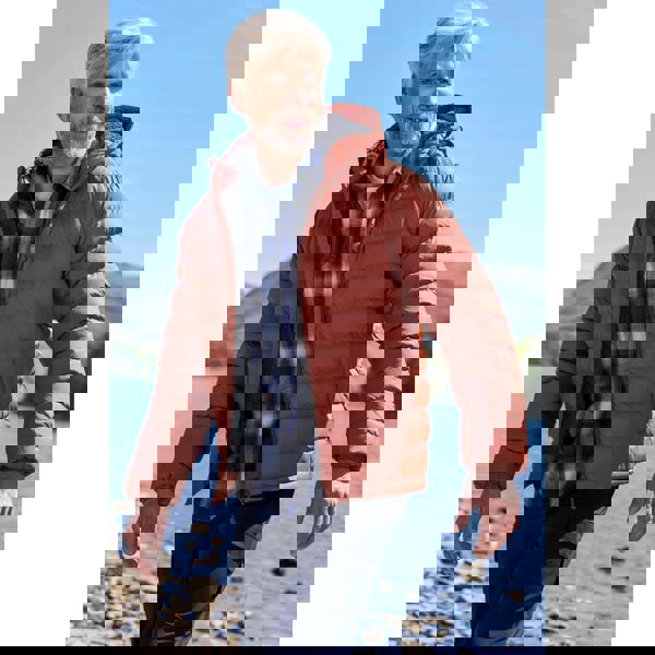 Mountain Warehouse Mens Seasons Faux Fur Lined Padded Jacket - Burnt Orange