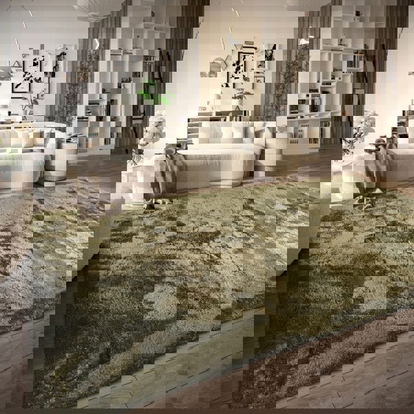 High Pile Green Rug Calida – Ultra-Soft Plain