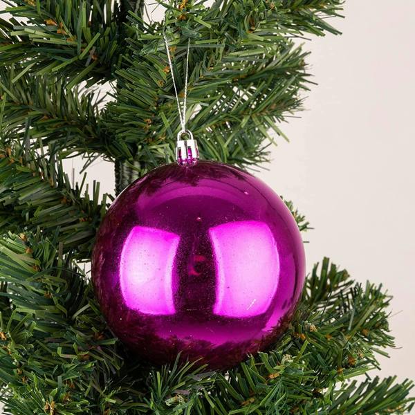 Purple Shatterproof Christmas Baubles Pack Sizes for Tree Decorations, 10cm Round Festive Ornaments image 3
