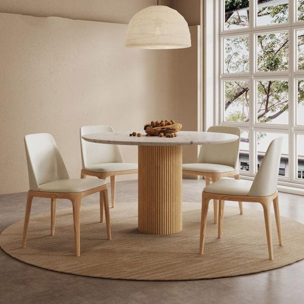 Sienna Round Dining Table, Premium Terrazzo And Wood Base-Weilai Concept-Weilai Concept