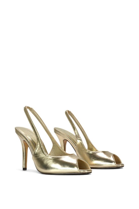 XY LONDON Stiletto High Heel Slingback Peep Toe Court Shoes