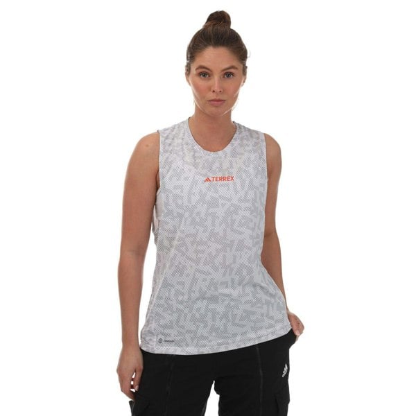 Adidas Womens Terrex Agravic Trail Running Tank Top - White/Grey