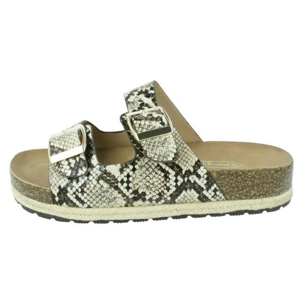 Spot On Ladies Spot On Snake Print Mules F10956