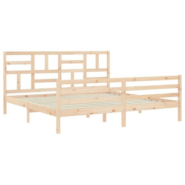 Berkfield Bed Frame with Headboard 200x200 cm Solid Wood