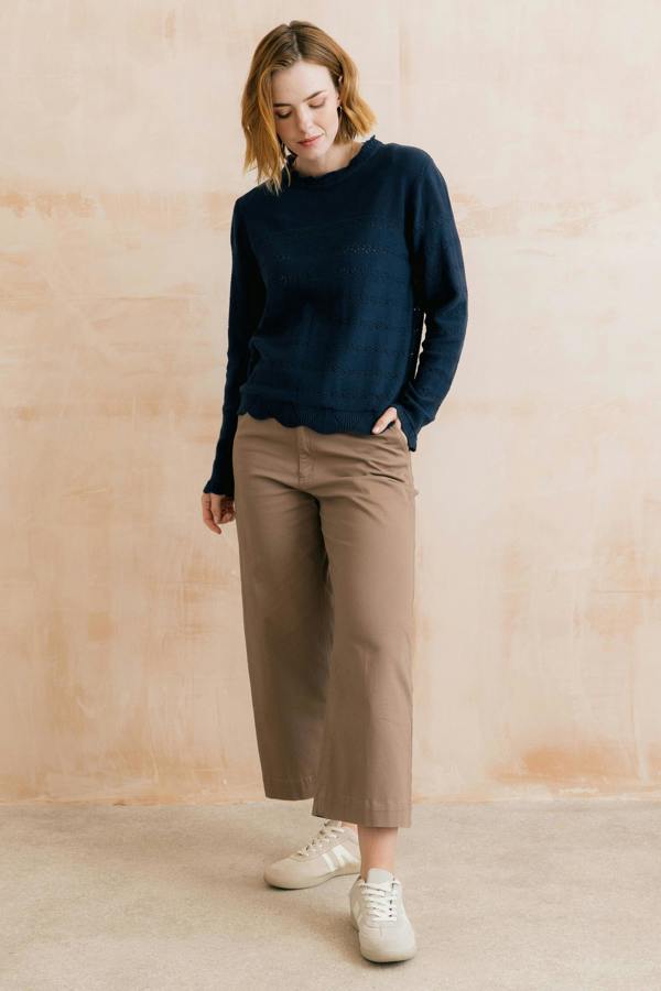 Lily & Me Rosie Pointelle Detail Jumper Navy