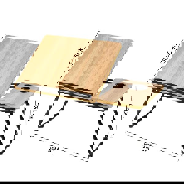 Living and Home Folding Angle Adjustable Laptop Bed Table with Cup Slot, Stop Bar