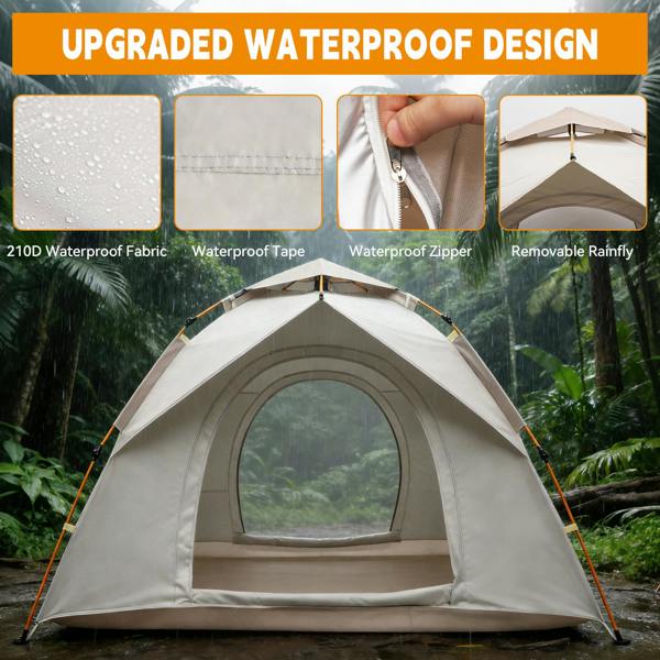 Leaper 1-2 Person Easy Setup White Camping Tent