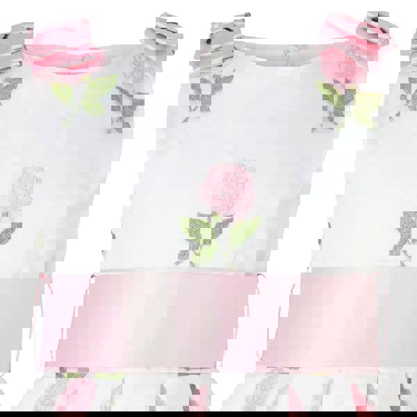 Rachel Riley Pink Rose Embroidered Organza Dress