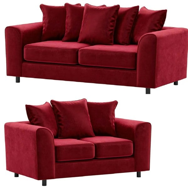 Furnishings For Less Brooklyn Full Foam Plush Velvet Sofa Suite