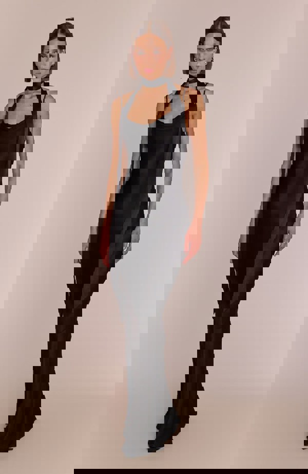 Rewritten London Pollenca Dress in Black Viscose Satin