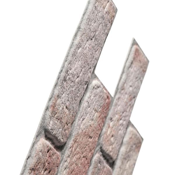 Wallsupply Ultracoustic Rustic Loft Brick Felt, Wall Cladding 3D Interlocking Tiles, 6pcs 1m² White Wash Terracotta Grey
