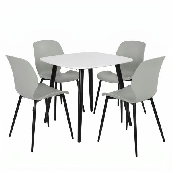 Core Products Aspen Dining Set - White Square Table & Carnaby Dining Chairs