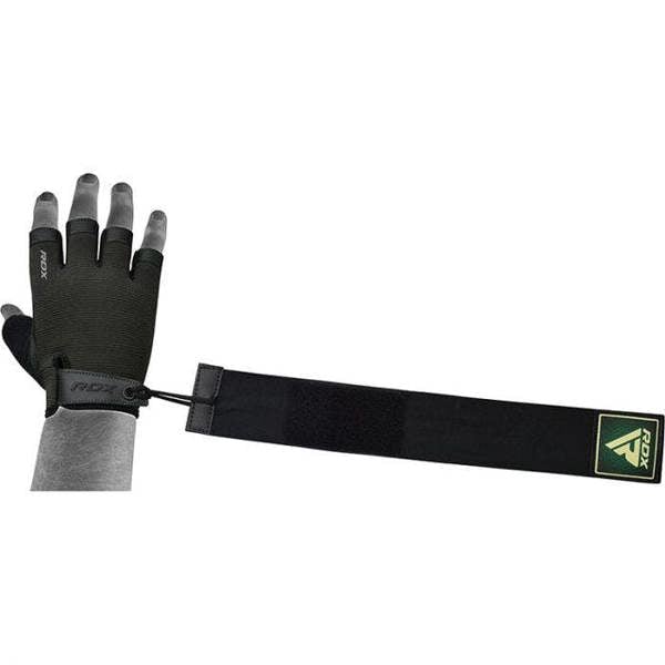RDX Sports GYM TRAINING GLOVES T2 HALF ARMY GREEN PLUS