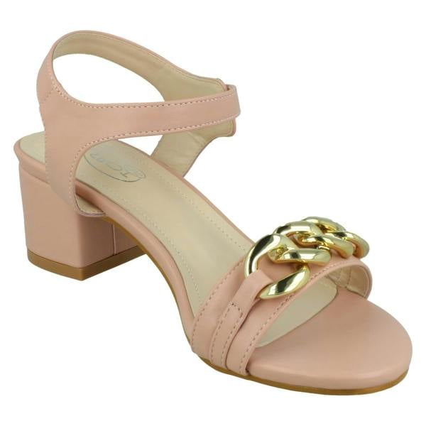 Spot On Ladies Spot On Mid Heel Mule Sandals F12022 - Wide Fit