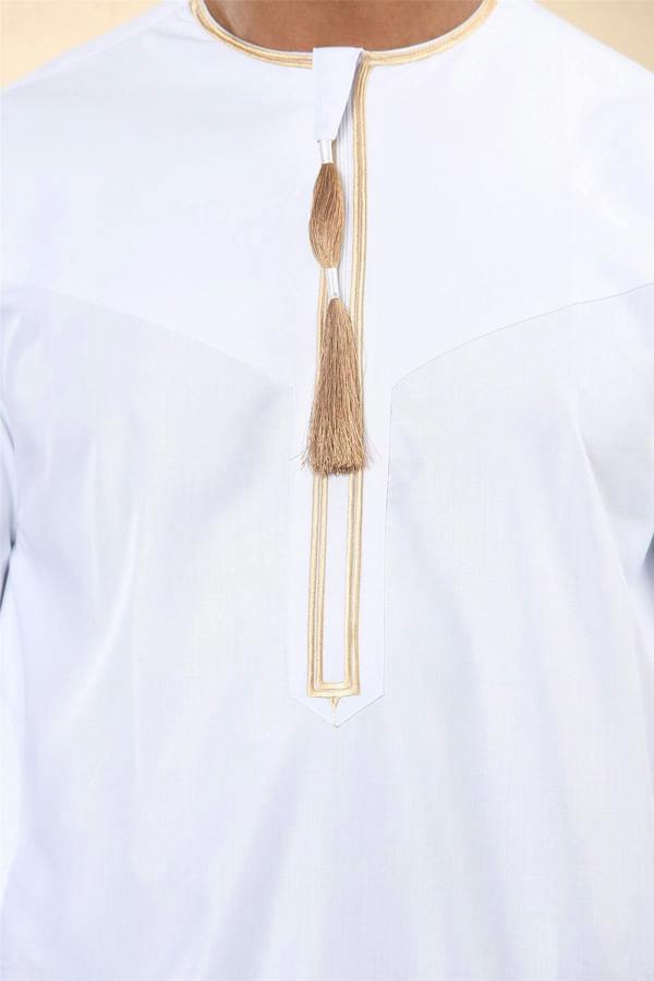 Infinity Leather Men's Omani Eid Thobe  Saudi Emirati Jubba Robe