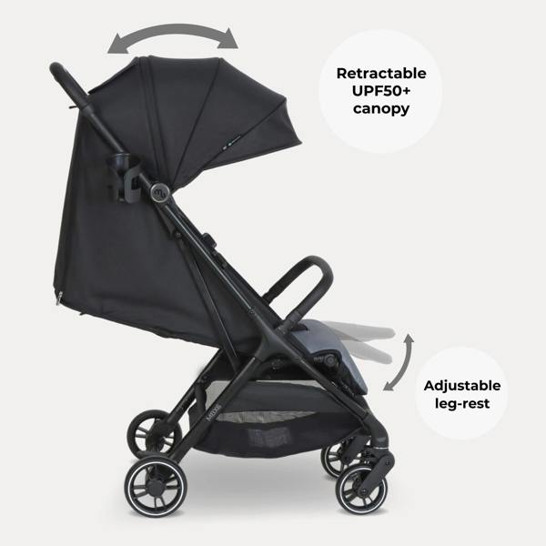 My Babiie MBX6 Compact Stroller - Black / Grey