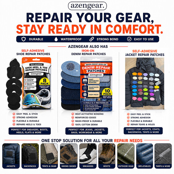 aZengear Strong Clear Tape for Tent Repair | Waterproof, Tenacious