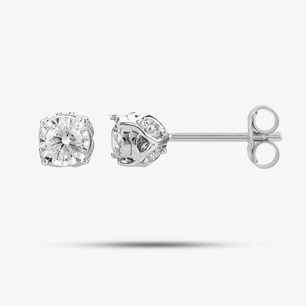 T. H. Baker 9ct White Gold 0.50ct Four Claw Diamond Stud Earrings TH0123554