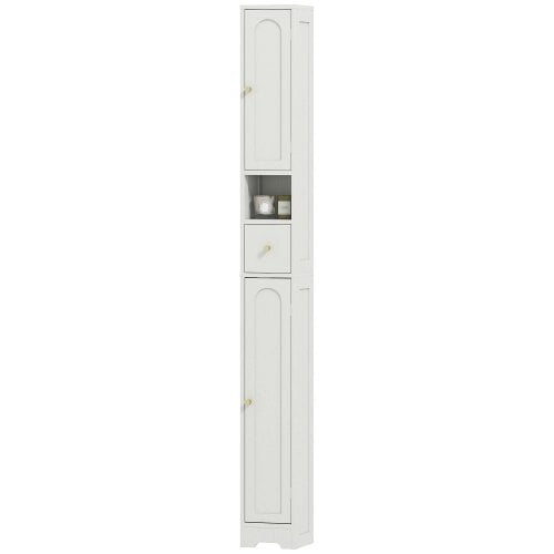 Wyld Haus Extra Tall Bathroom Storage Cabinet With Arched Doors White 185cm