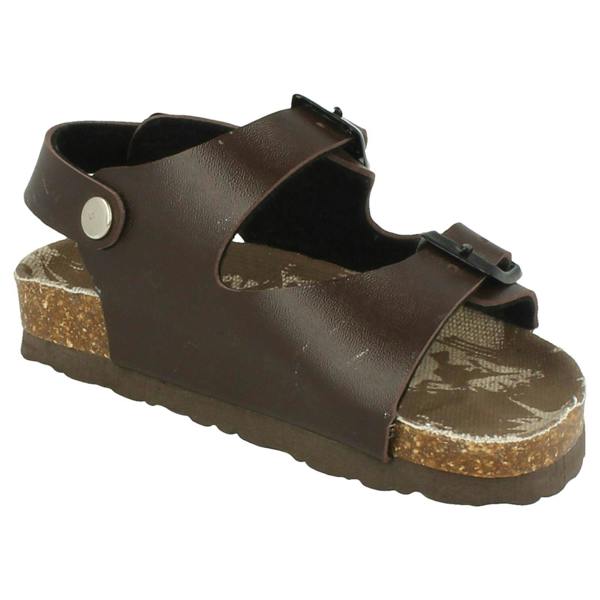JC Dees Boys JCDees Flat Footbed 2 Buckle Strap Mule Sandal