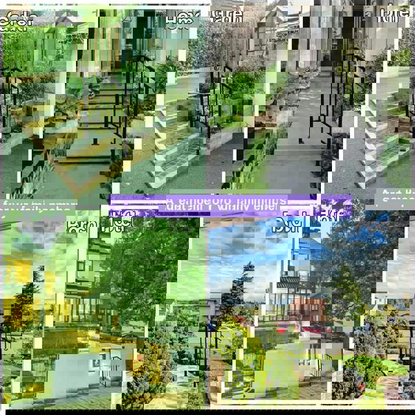 Gr8 Garden Outdoor Black Steel Handrail 2 Steps Garden Stairs Safety Grab Bannister Rail