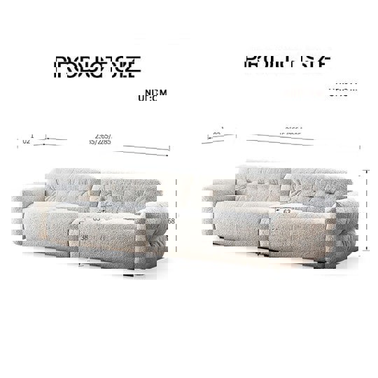 Hilda Two Seater,Three Seater Sofa, Linen, Off White-Rit Concept-Rit Concept