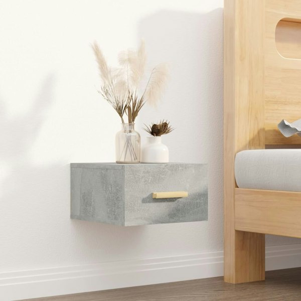 Berkfield Wall-mounted Bedside Cabinet Concrete Grey 35x35x20 cm