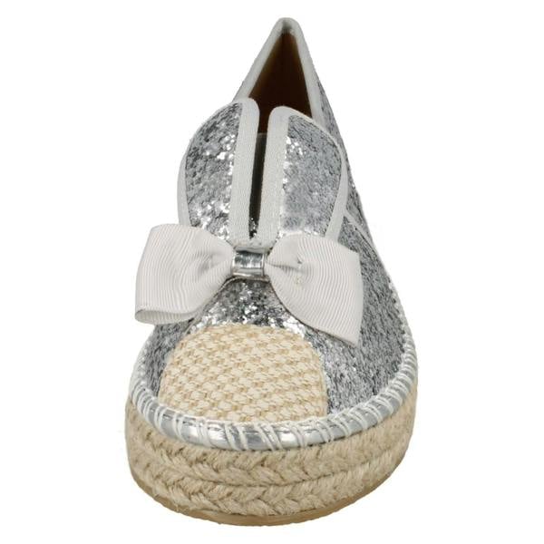 Spot On Ladies Spot On Glitter Bunny Ears Espadrilles