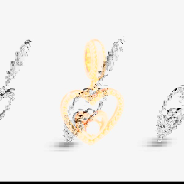 Rosa Lea April Birthstone Heart Dangle Charm AM-2THB004206-White