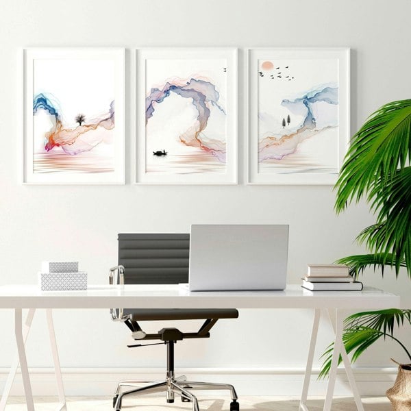 Minimal wall art | set of 3 Japanese wall art