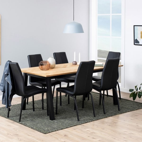 Furniture To Go Brighton Dining Table in Oak with Herringbone Effect 180x95cm