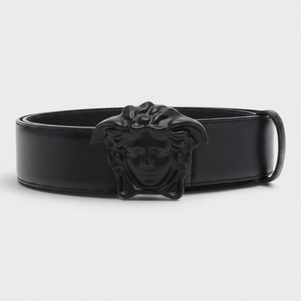 Versace La Medusa Leather Belt Black