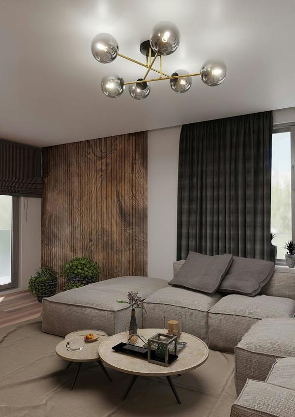 Emibig MAGNUM Ceiling lamp  2 x E14  Black, gold with Graphite Shade