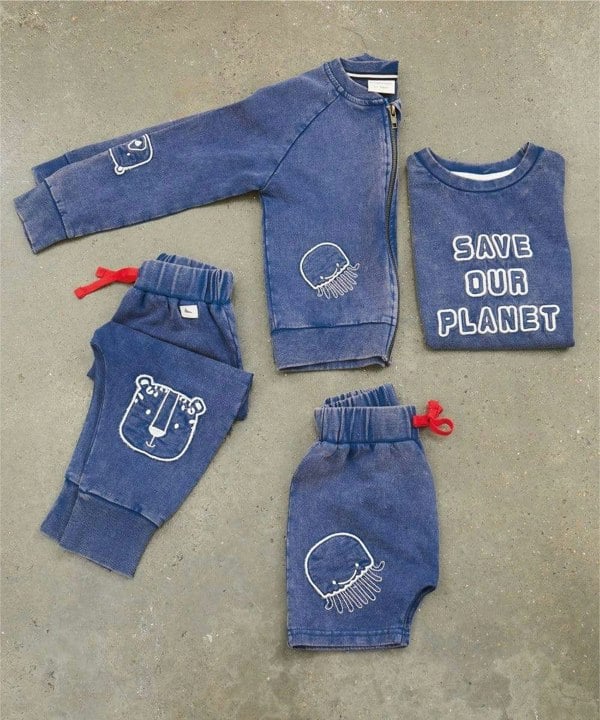 Blue Animal Friends Print Harem Style Joggers - image 2