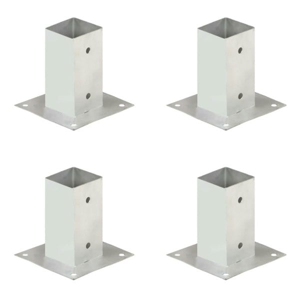 Berkfield Post Anchors 4 pcs Galvanised Metal 71 mm