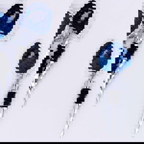 Maison des Cadeaux Blue Agate Stone Bottle Stopper