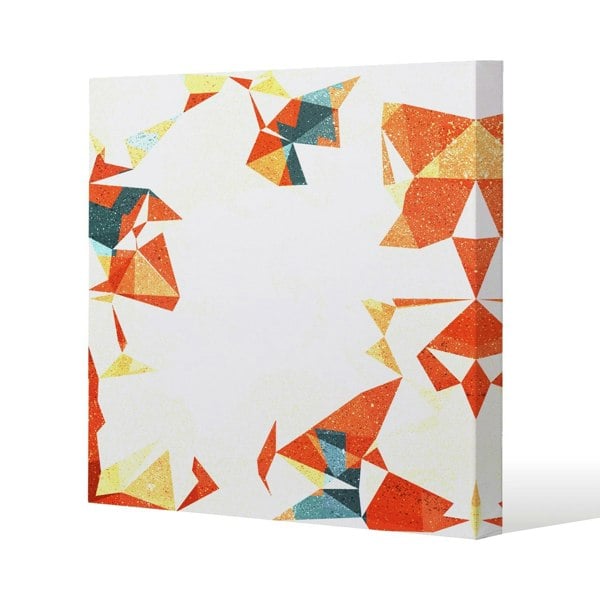 Benjamin Tate Design Autumn Geometric Slim Style Canvas Print  50x50cm , 15mm Slim Real wood.