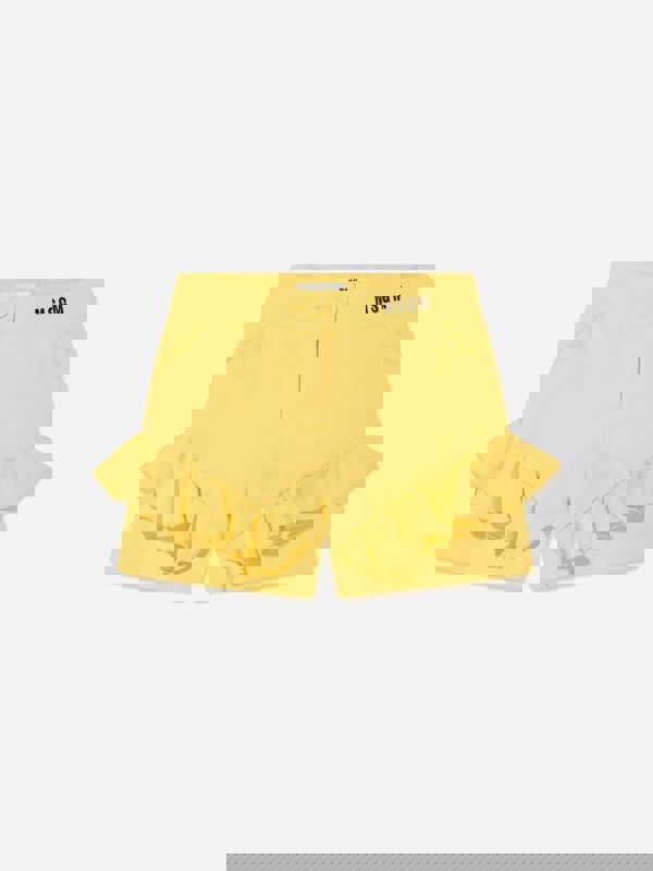 MSGM Girls Technical Fabric Shorts in Yellow