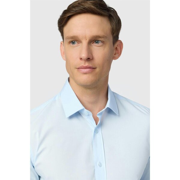 Limehaus Slim Fit Blue Stretch Shirt